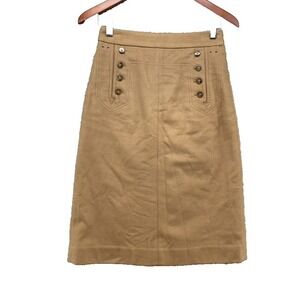 Marc Jacobs Knee Length Wool Cashmere Skirt Womens 2 Beige Boho Prairie Indie